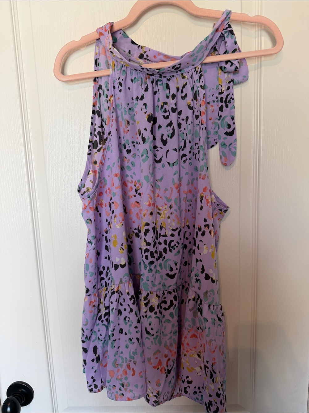 Lilac Floral Leopard Print Tank Top